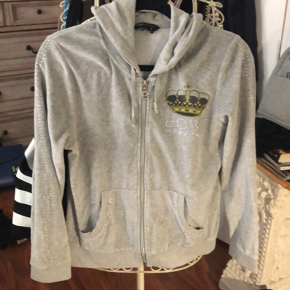Grey BCBG zip up hoodie